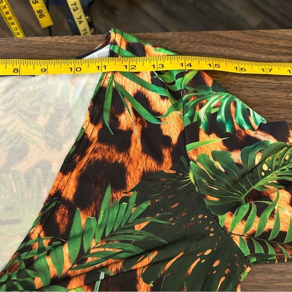 ❤️ MISSGUIDED Tropical Print Long Sleeve Top 8 - Picture 9 of 13